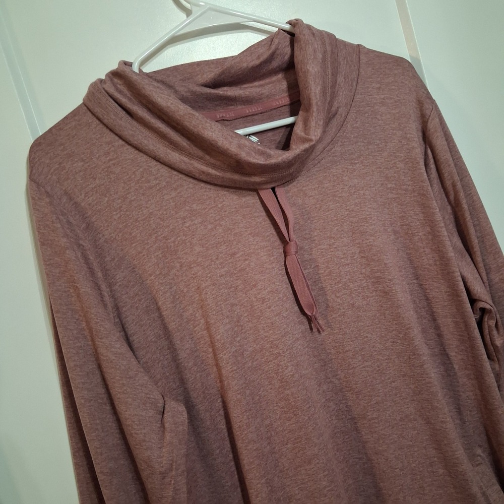 RBX Pullover Hoodie Womens 1X Pink Cowl Neck Activewear Athleisure